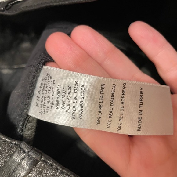 NWT FRAME Le Sylvie High Waist Slender Straight Lambskin Leather Pants Size 25 - Picture 8 of 12